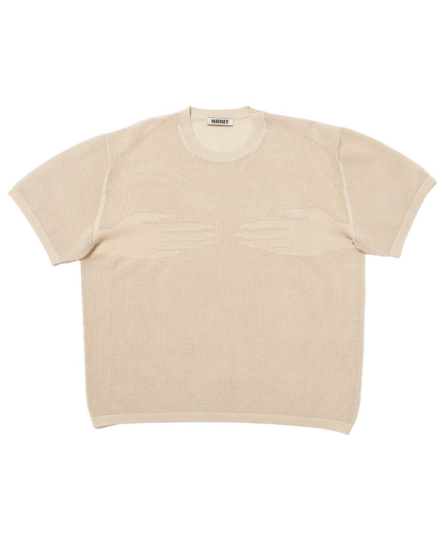 hand pattern mesh KNIT T-shirt_3