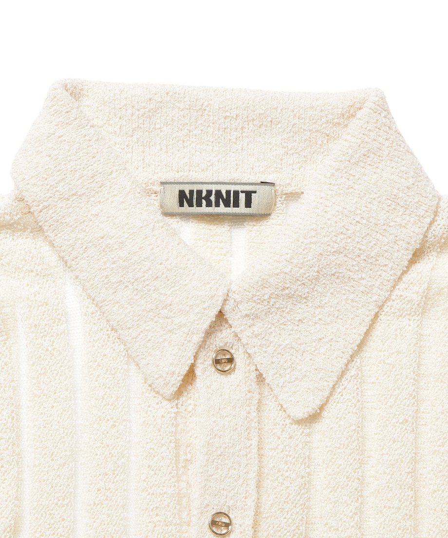 mesh stripe KNIT shirt_5