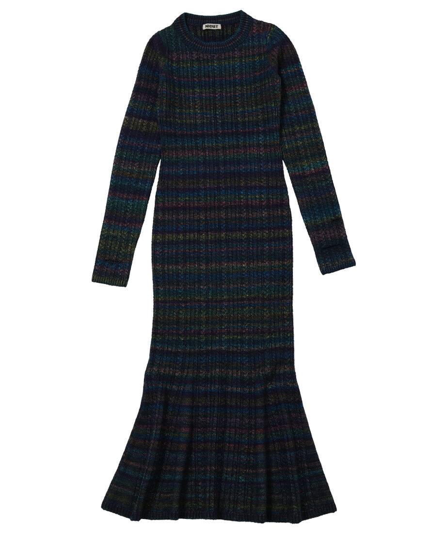 mix color tight long KNIT dress_3
