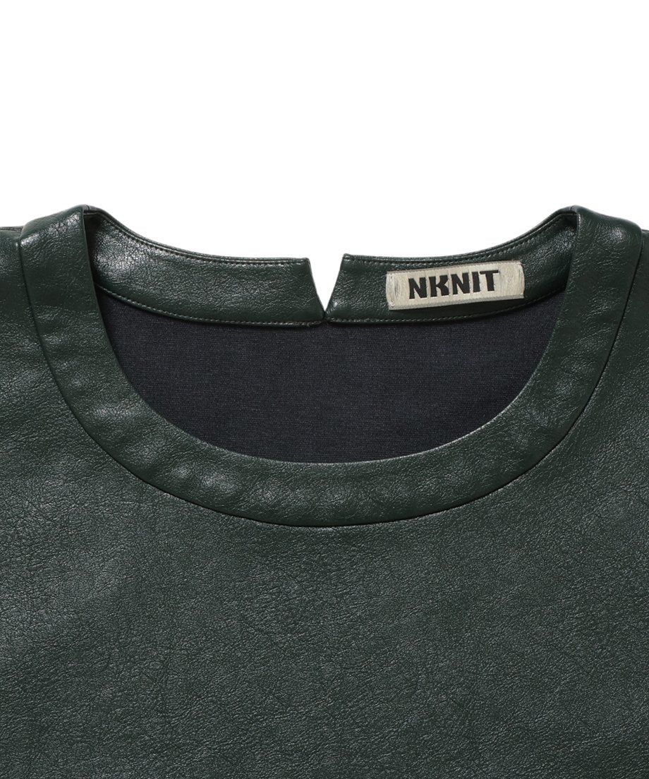 vegan leather short T-shirt_10