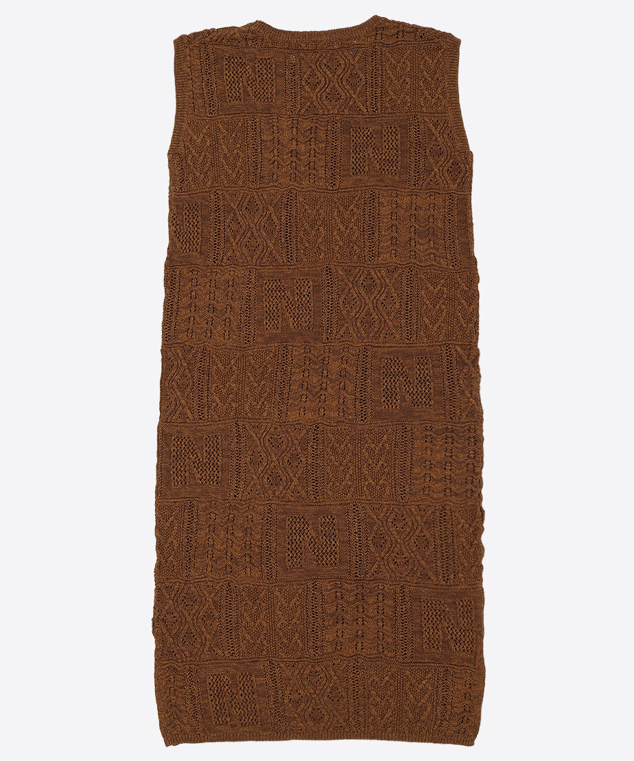 cotton mesh pattern knit dress_10