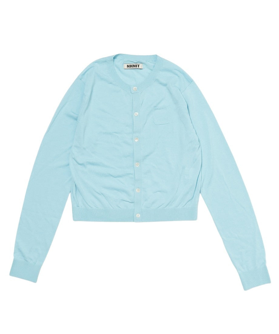silk cotton crew neck KNIT cardigan_4