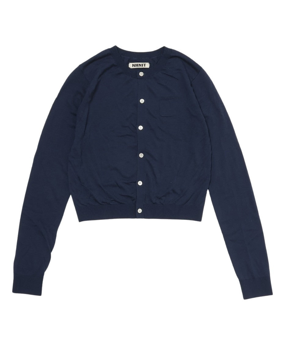 silk cotton crew neck KNIT cardigan_6