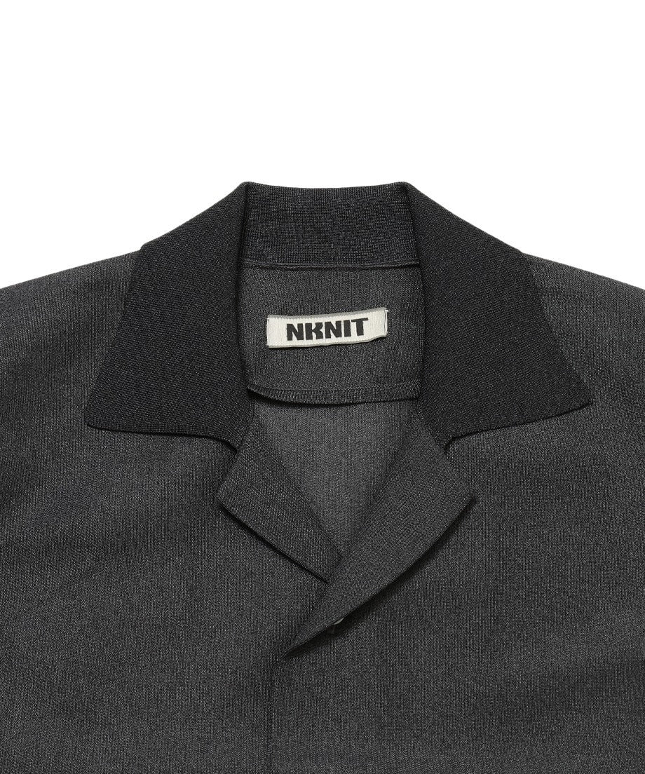 sheer KNIT open collar shirt_13