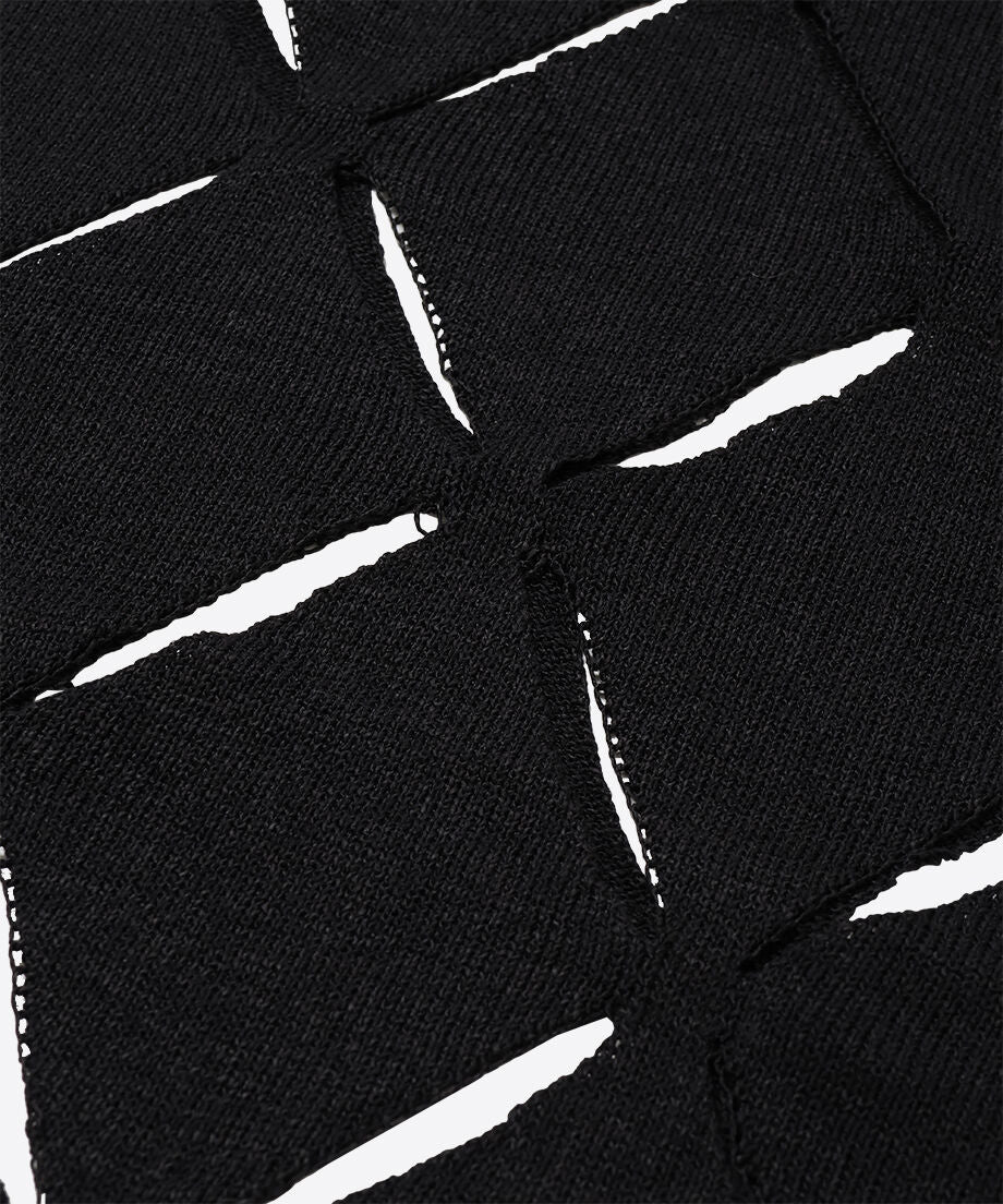 pattern slit knit T-shirt_6