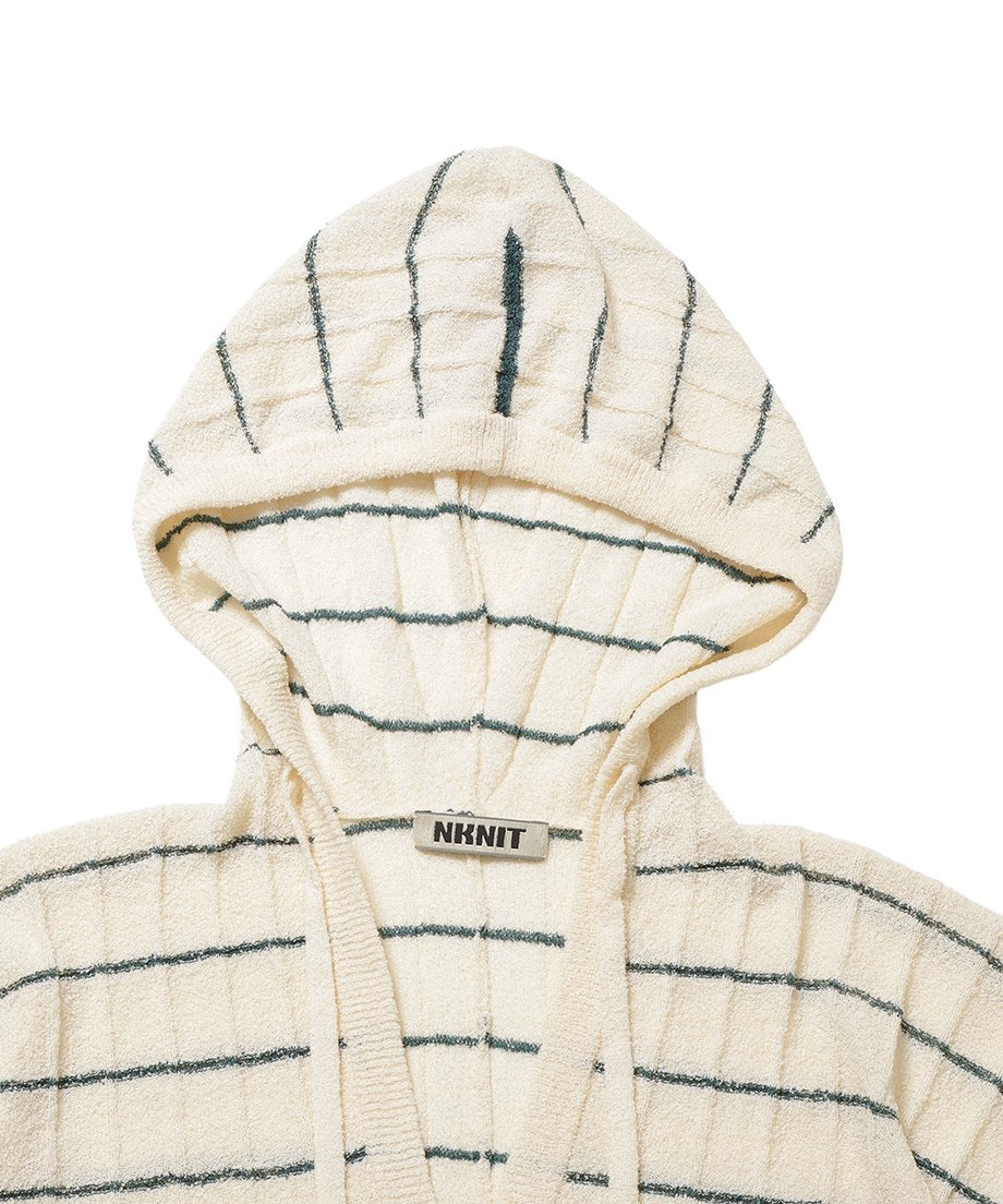 stripe KNIT towel hoodie_14