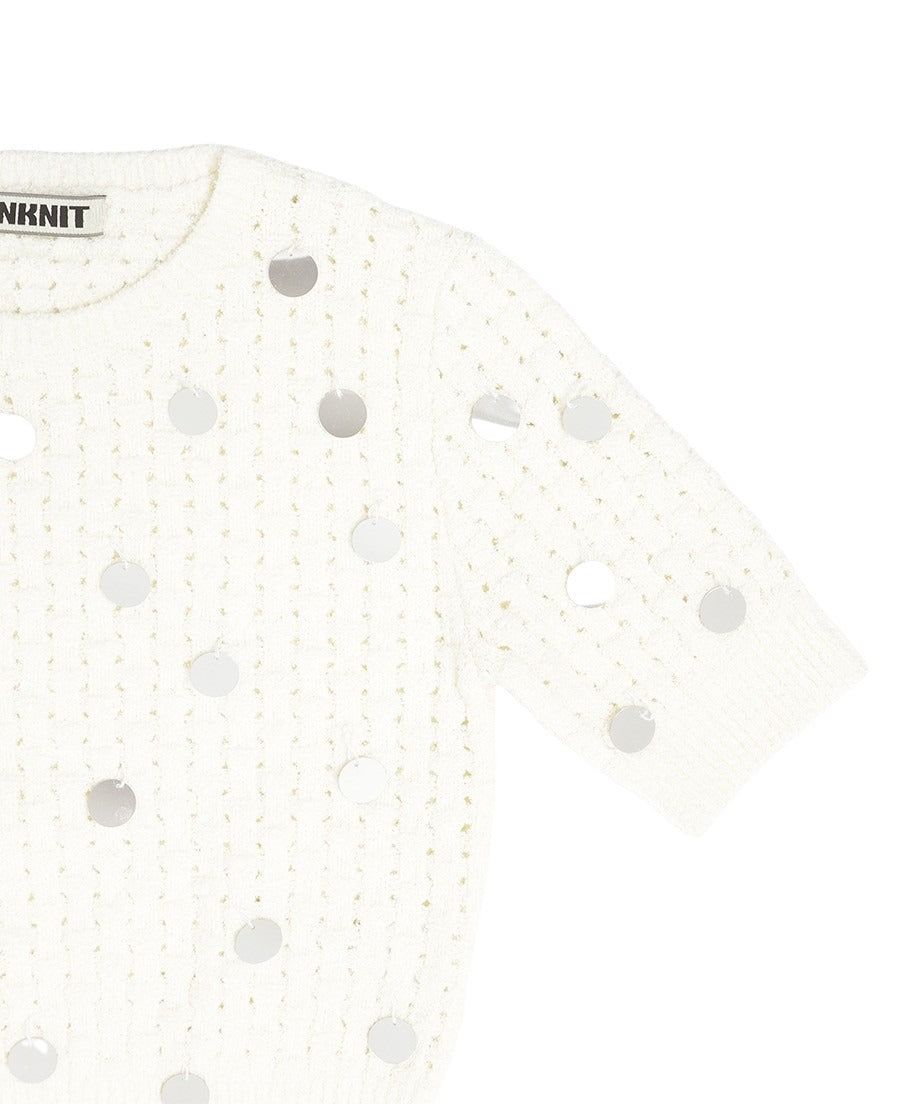 sequins bouclé KNIT mini tops_6