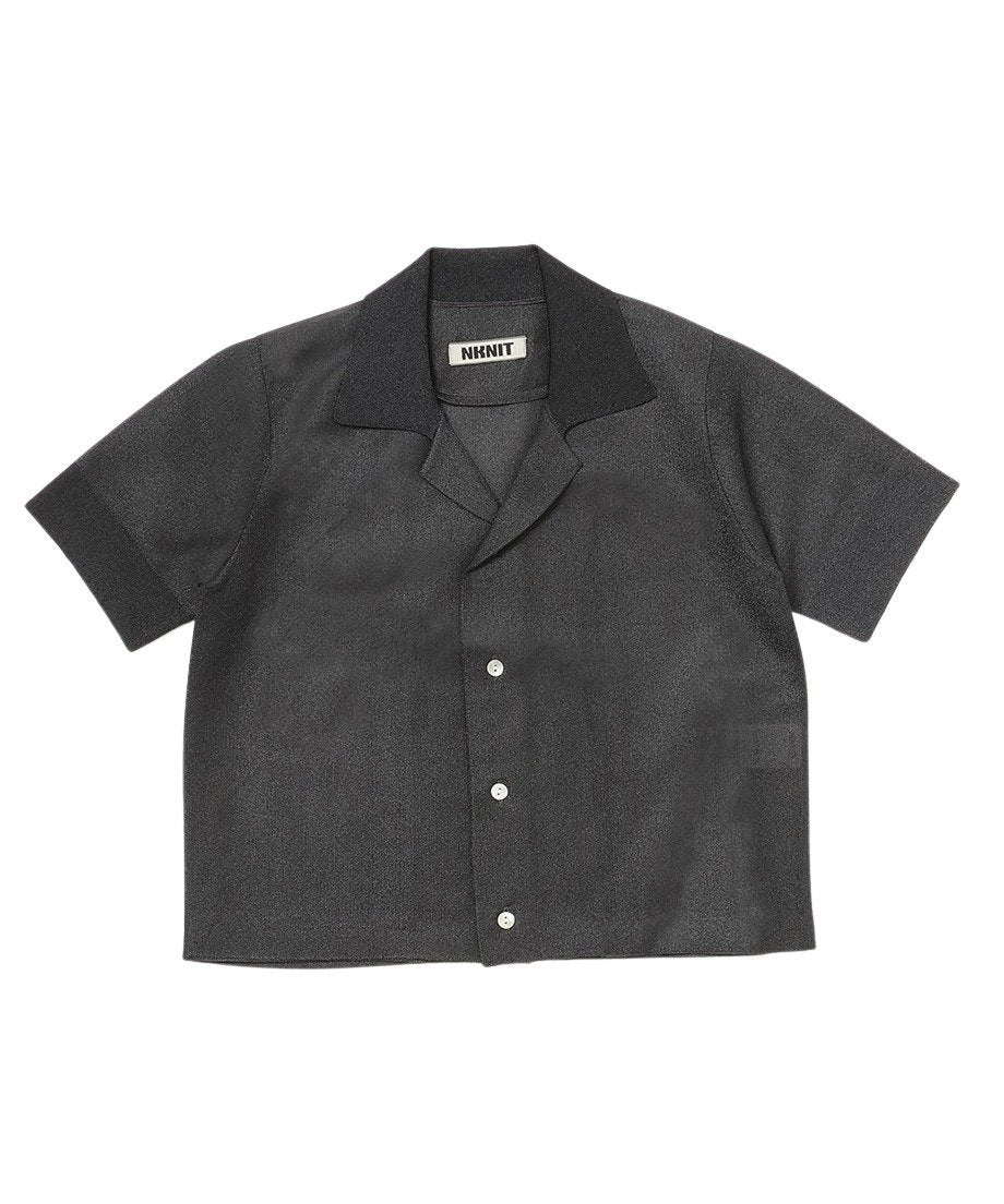 sheer KNIT open collar shirt_4