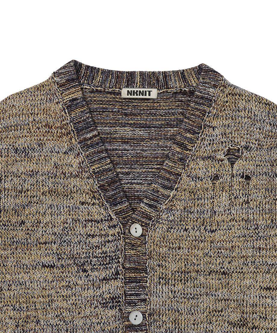 damaged mix color KNIT cardigan_4
