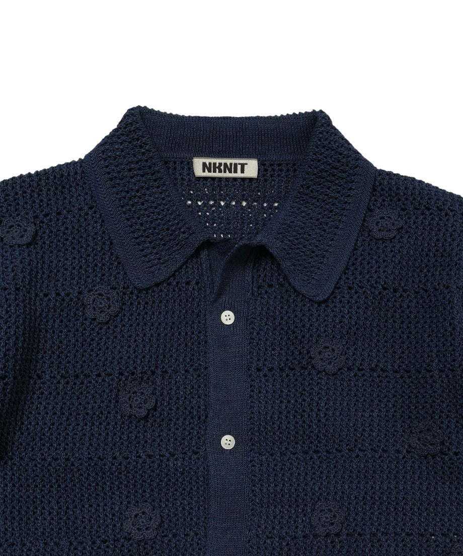 flower motif KNIT shirt_19