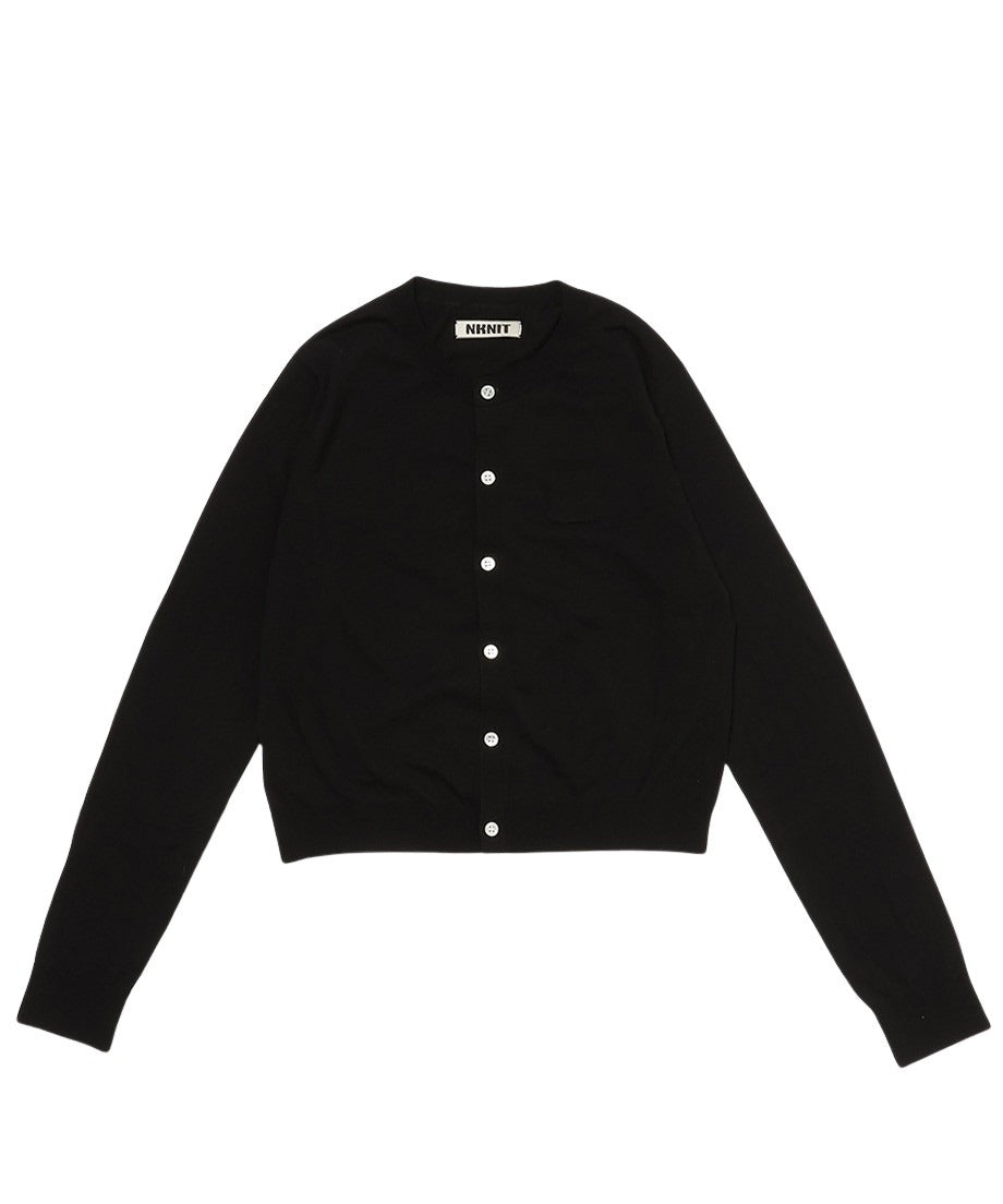 silk cotton crew neck KNIT cardigan_8