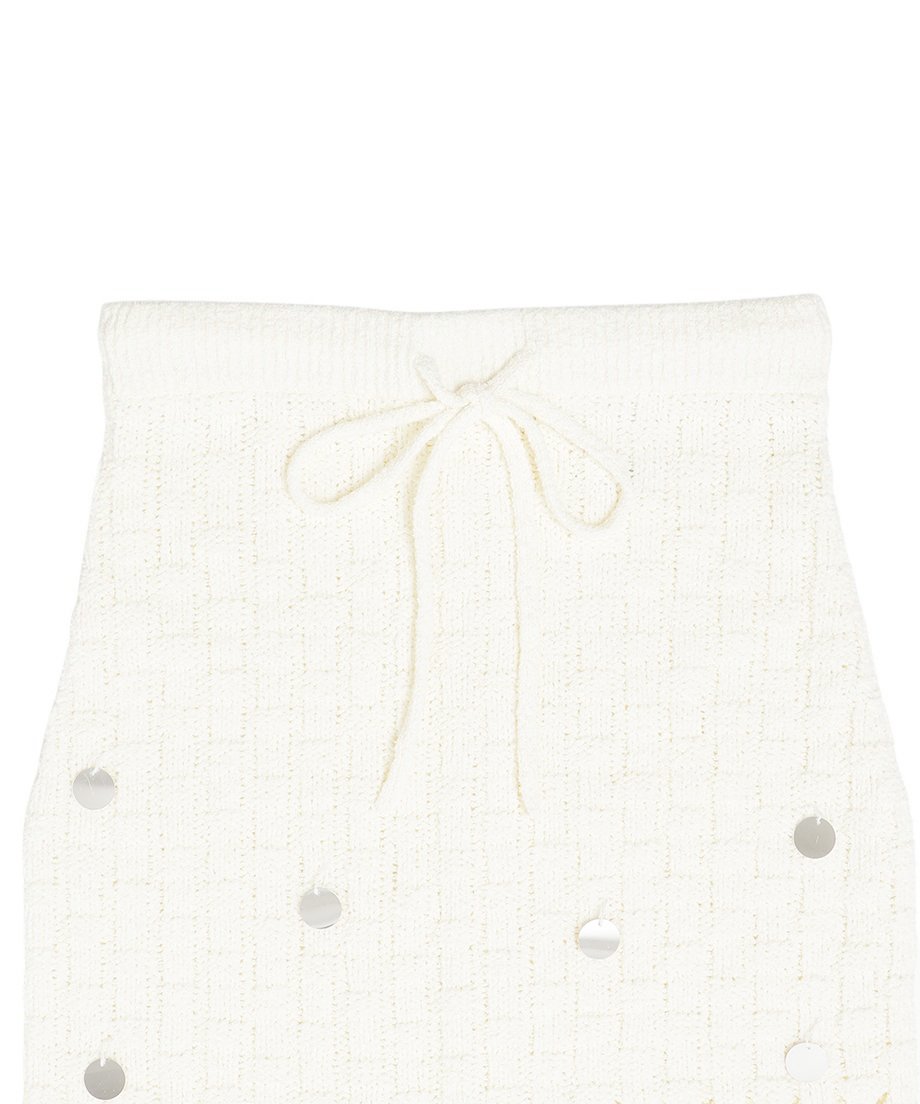 sequins bouclé KNIT long skirt_5