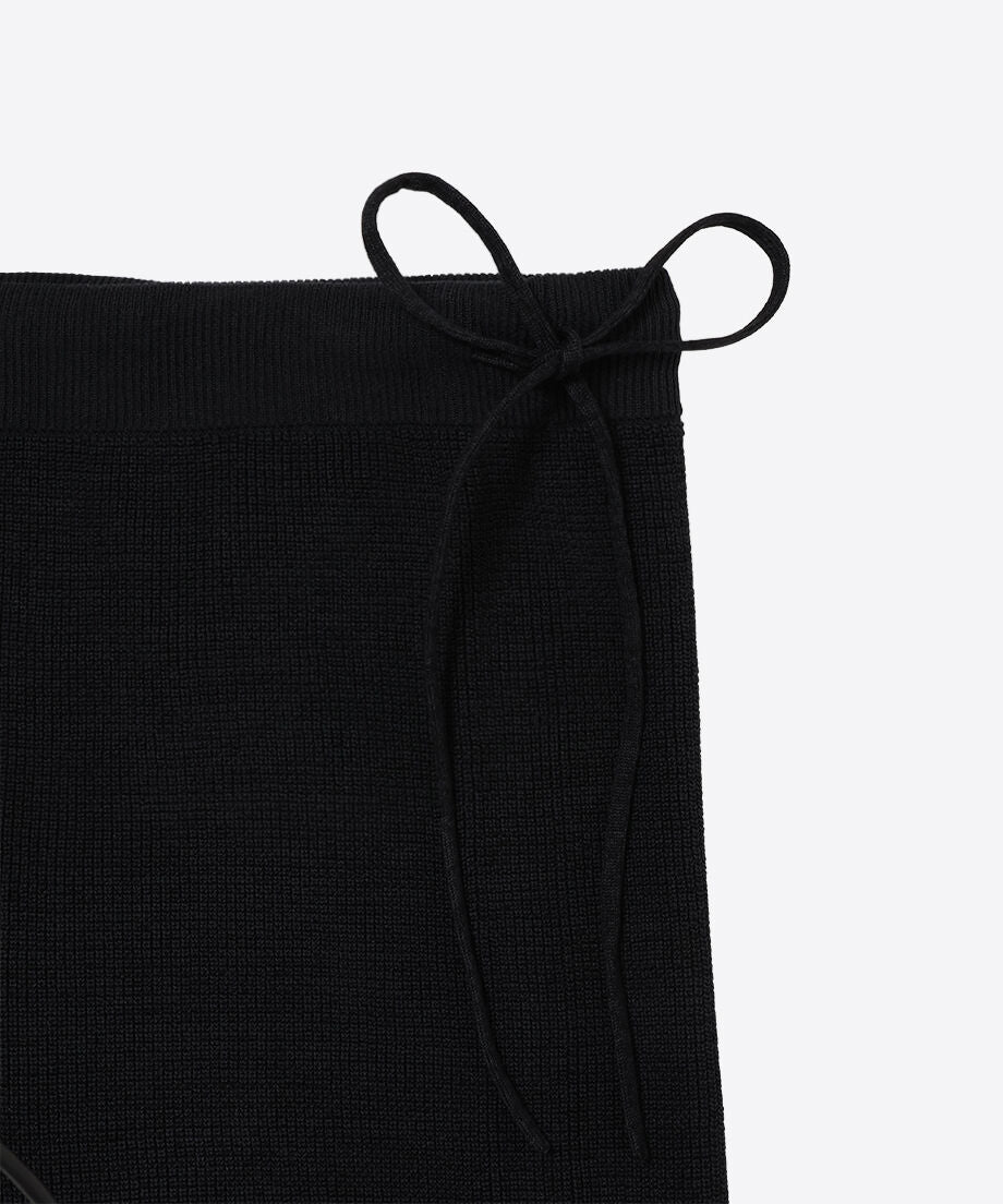 paper mix side string knit pants_12