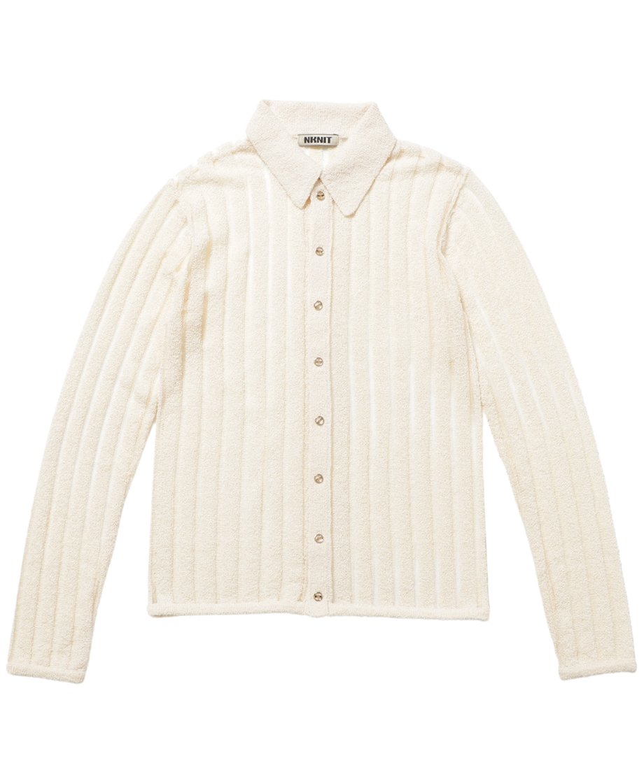 mesh stripe KNIT shirt_2