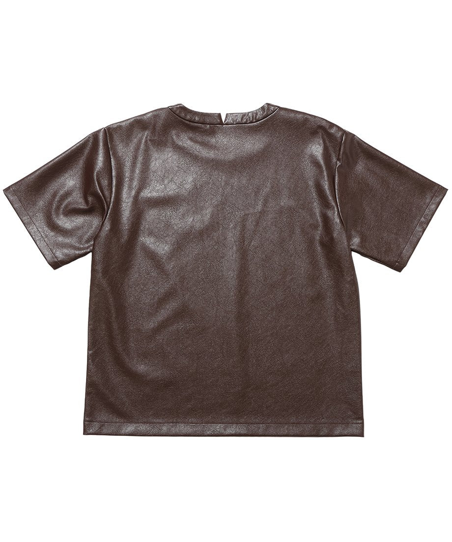 vegan leather big T-shirt_6