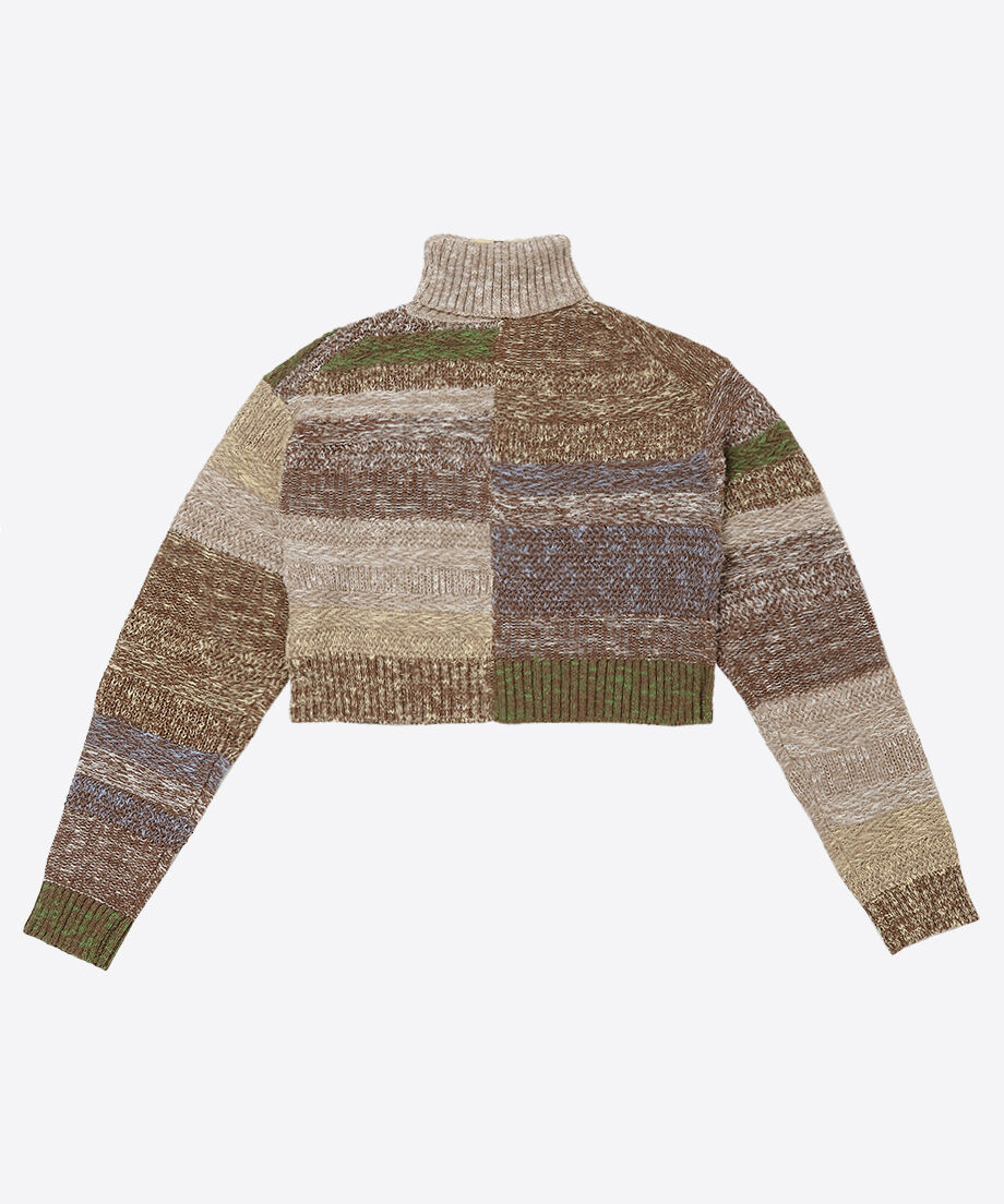 mix color high neck zip knit_11