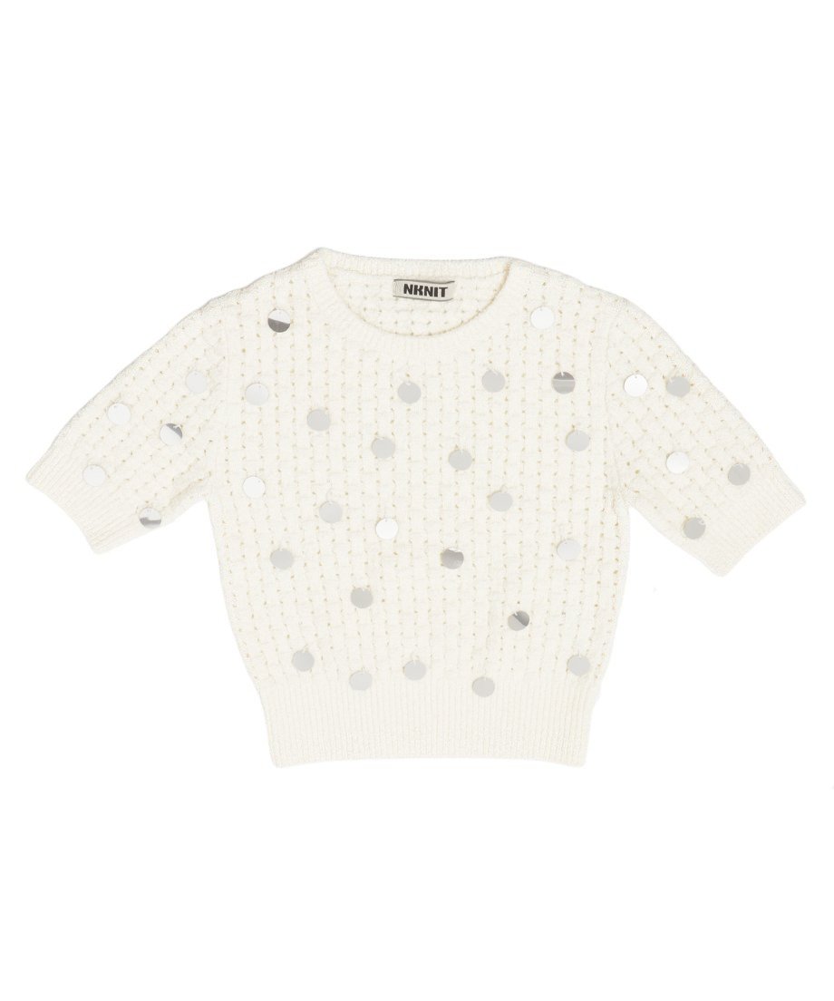 sequins bouclé KNIT mini tops_2