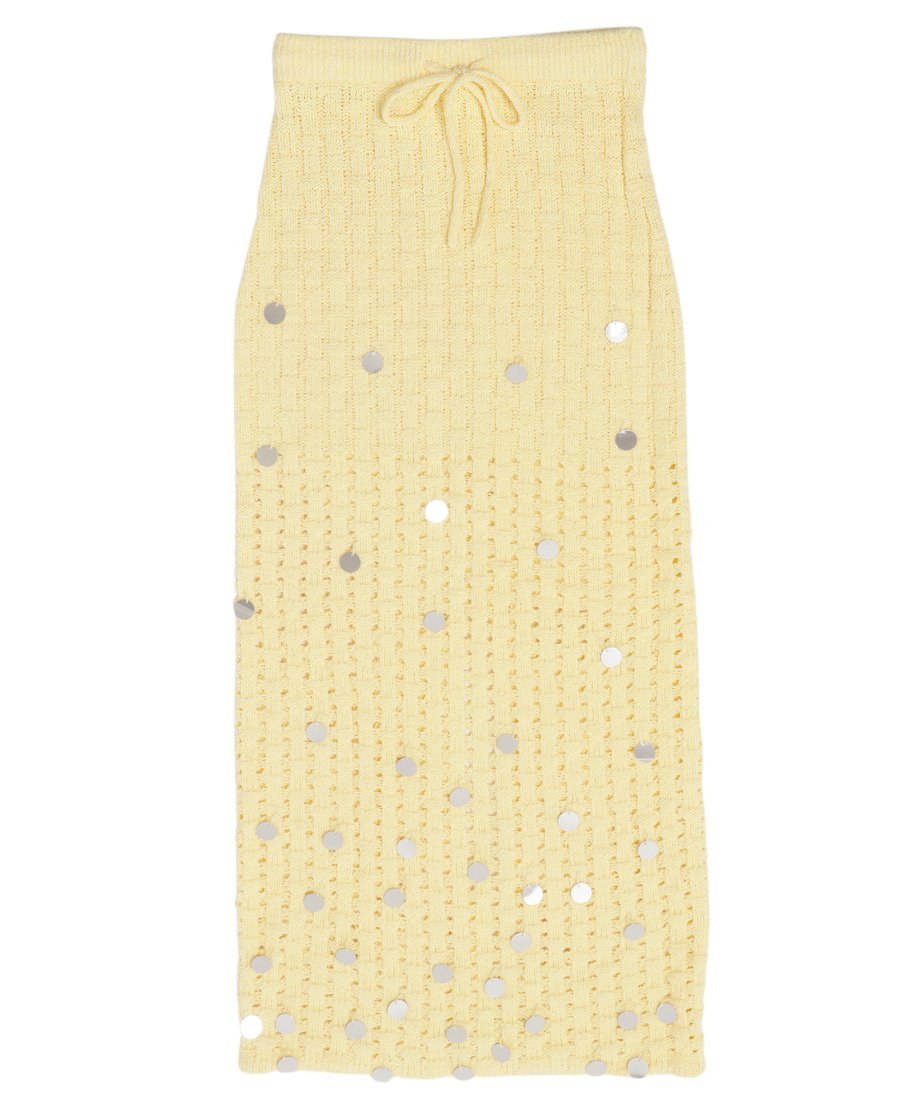 sequins bouclé KNIT long skirt_3