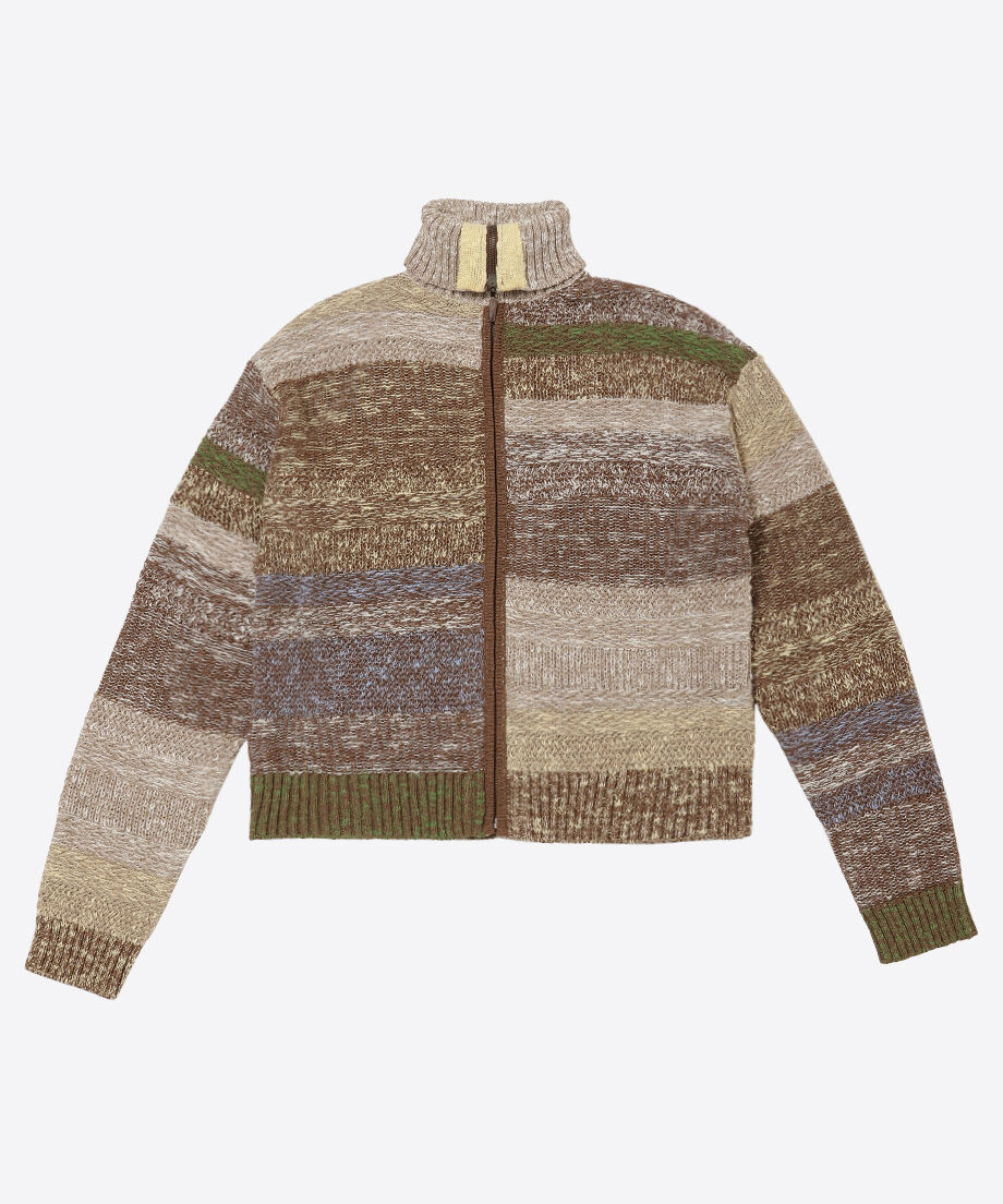 mix color high neck zip knit_12