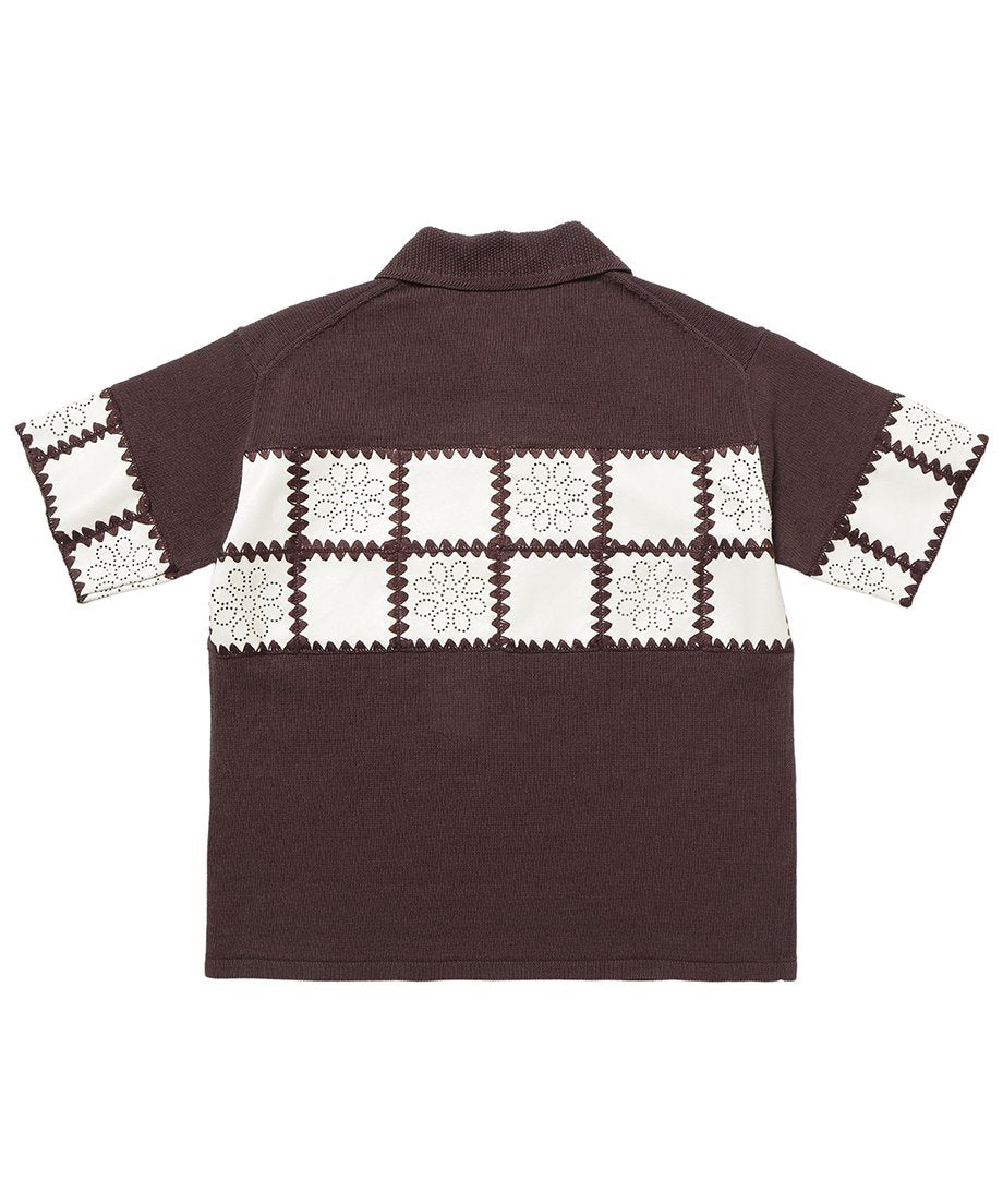 vegan leather/KNIT shirt_14