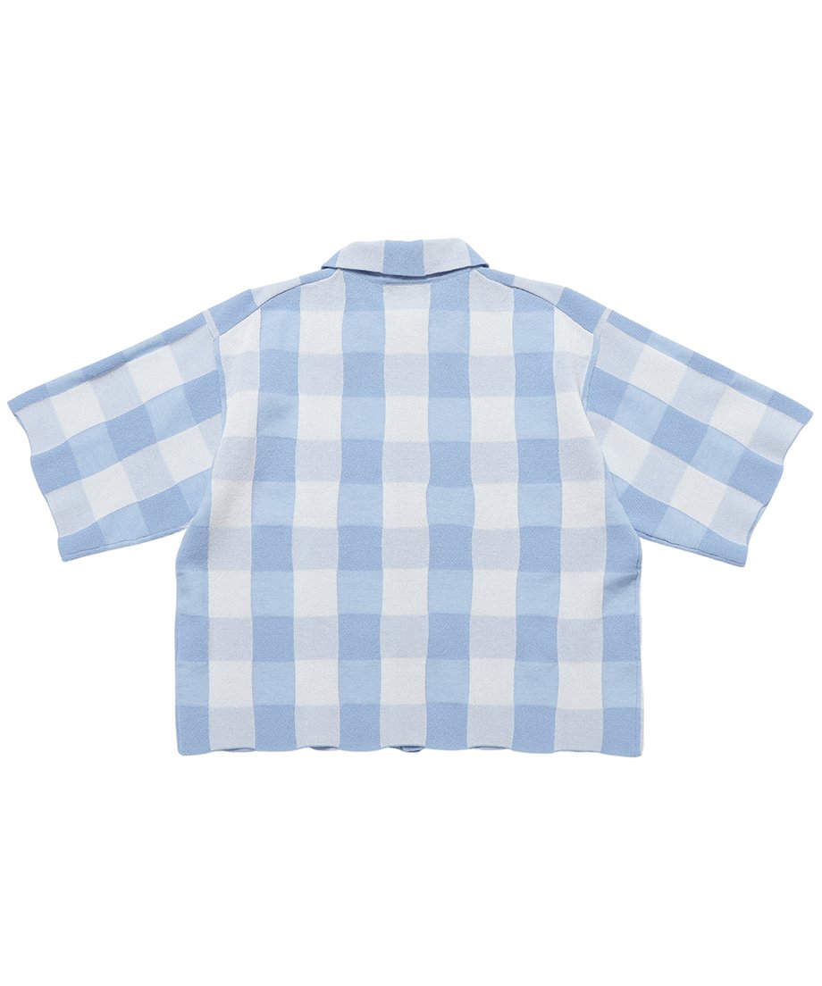 checker pattern KNIT shirt_15