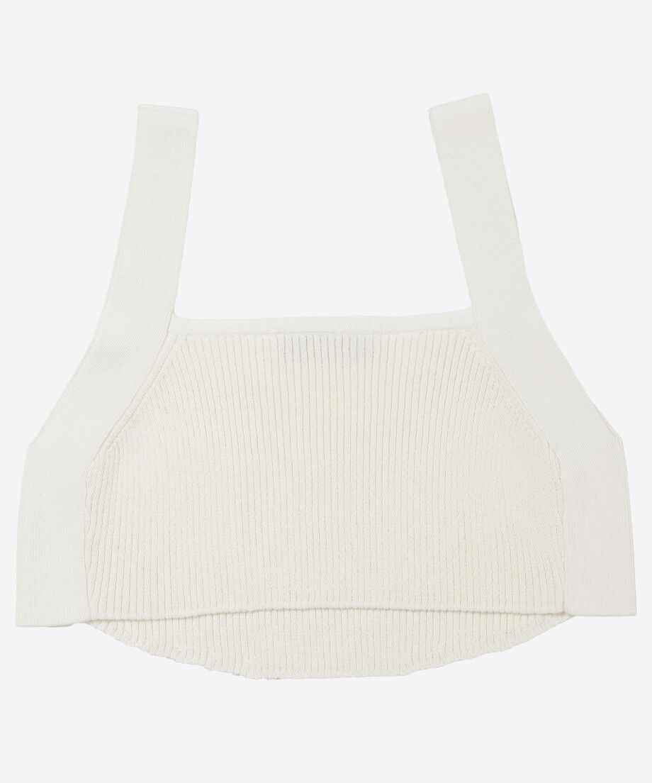 cotton rib short knit tank top_17