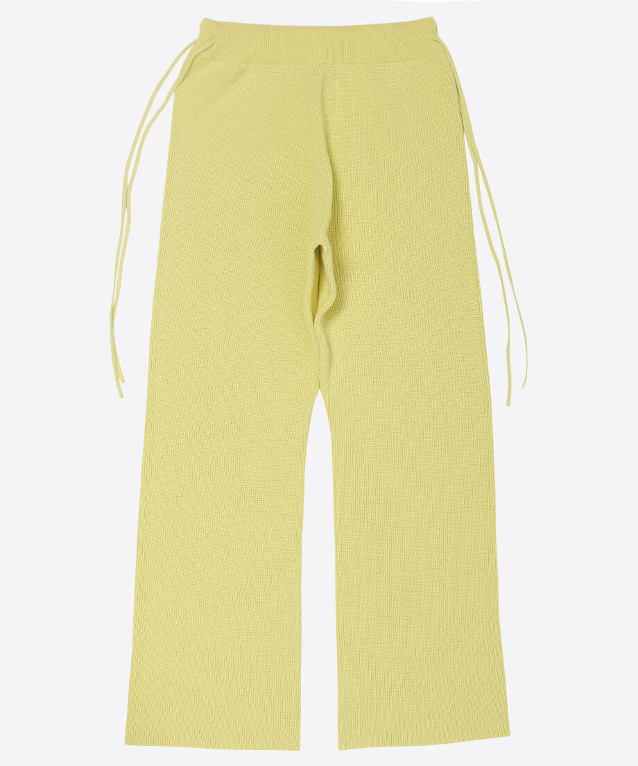 paper mix side string knit pants_13