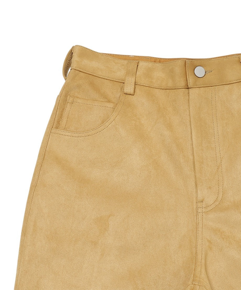 suede high waist long pants_5