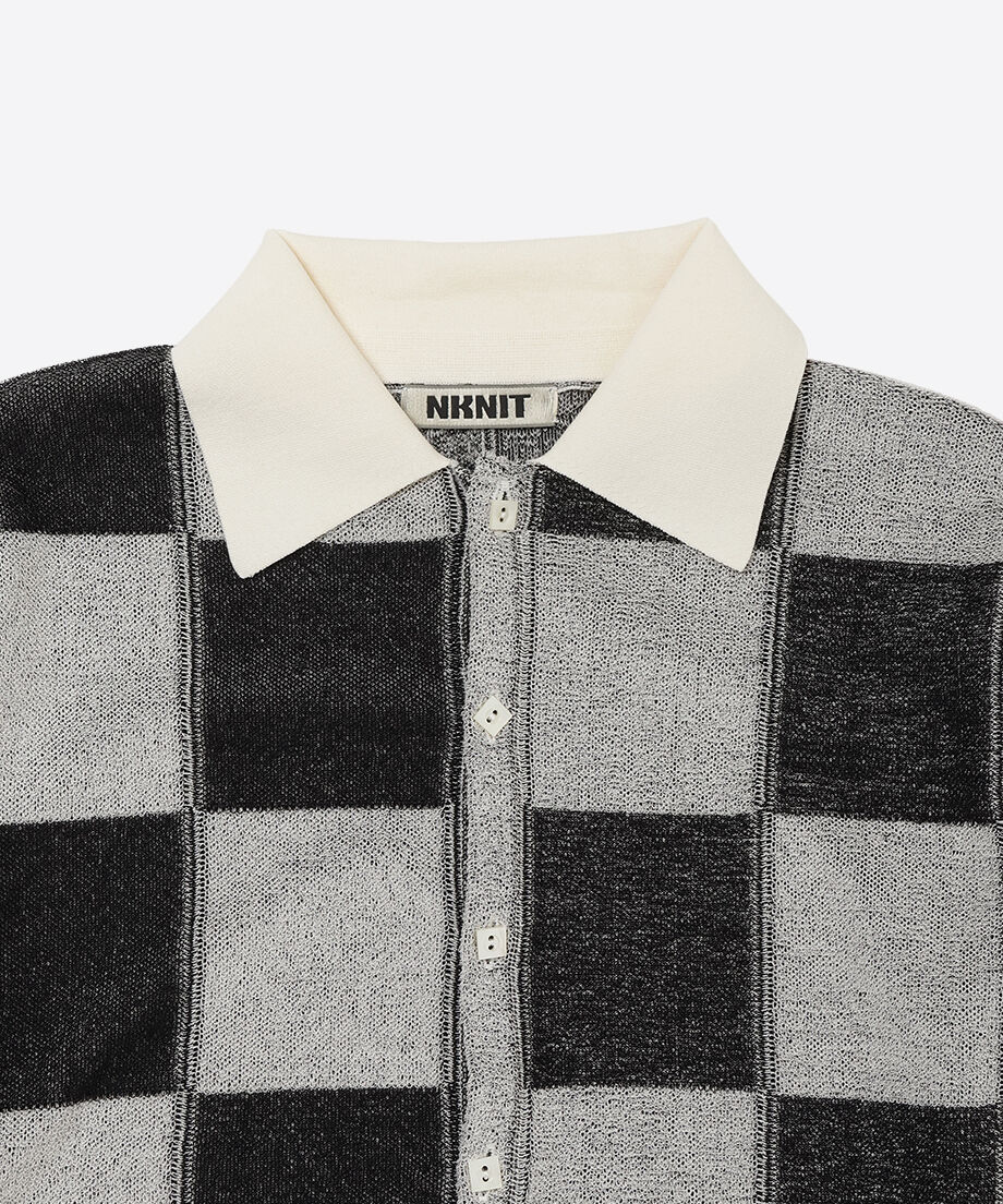 short check pattern knit shirt_8