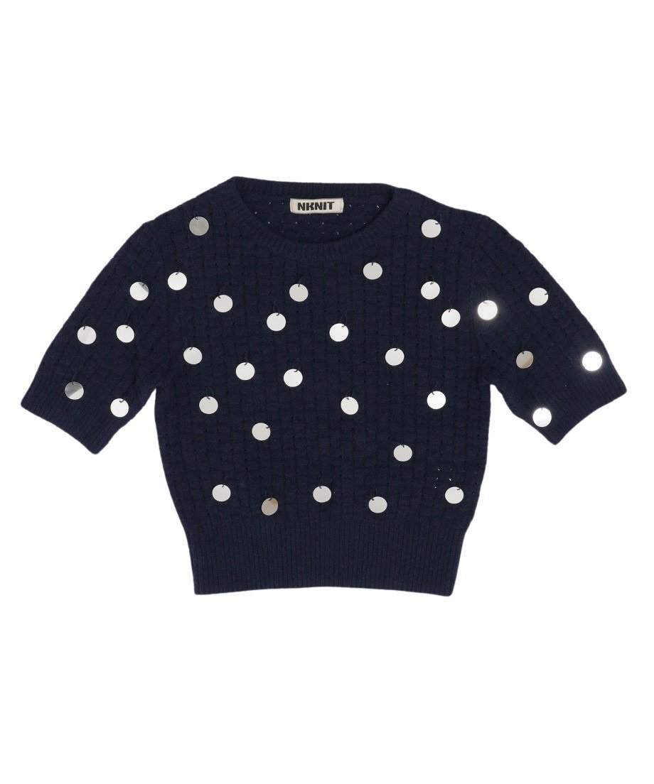 sequins bouclé KNIT mini tops_3