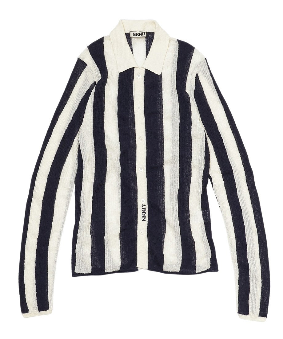 striped pattern KNIT shirts_5