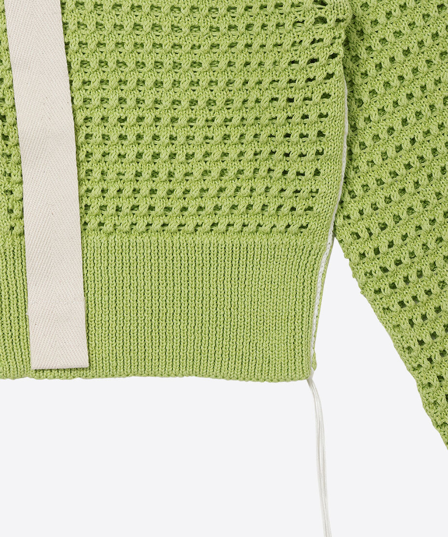 short mesh knit zip foodie_12
