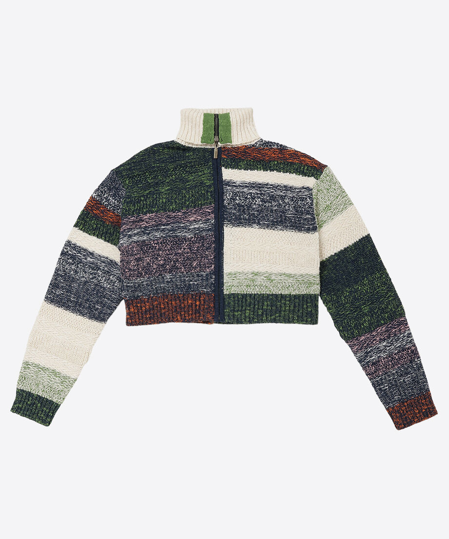 mix color high neck zip knit_6