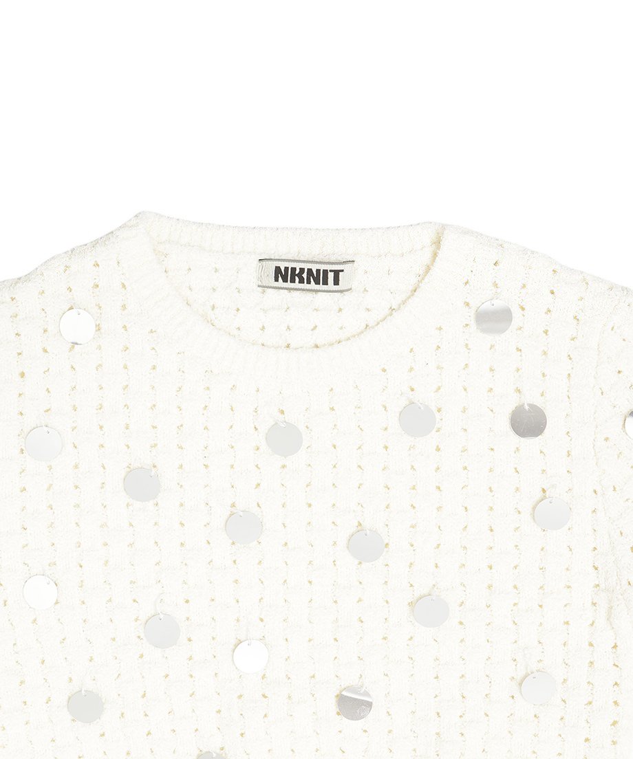 sequins bouclé KNIT mini tops_5