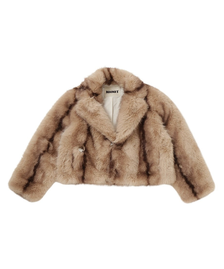vegan fur big jacket【short】_2