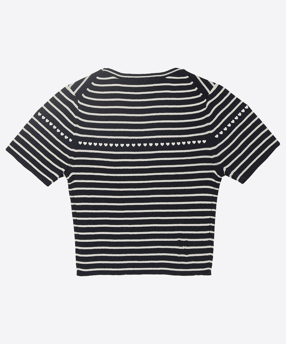 paper mix pattern knit T-shirt mini_5