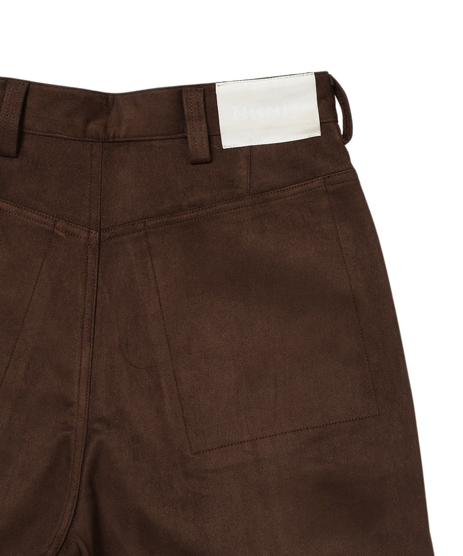 suede high waist long pants_11
