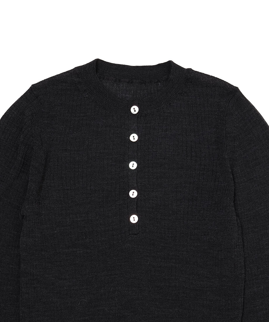 sheer wool henley neck KNIT_19