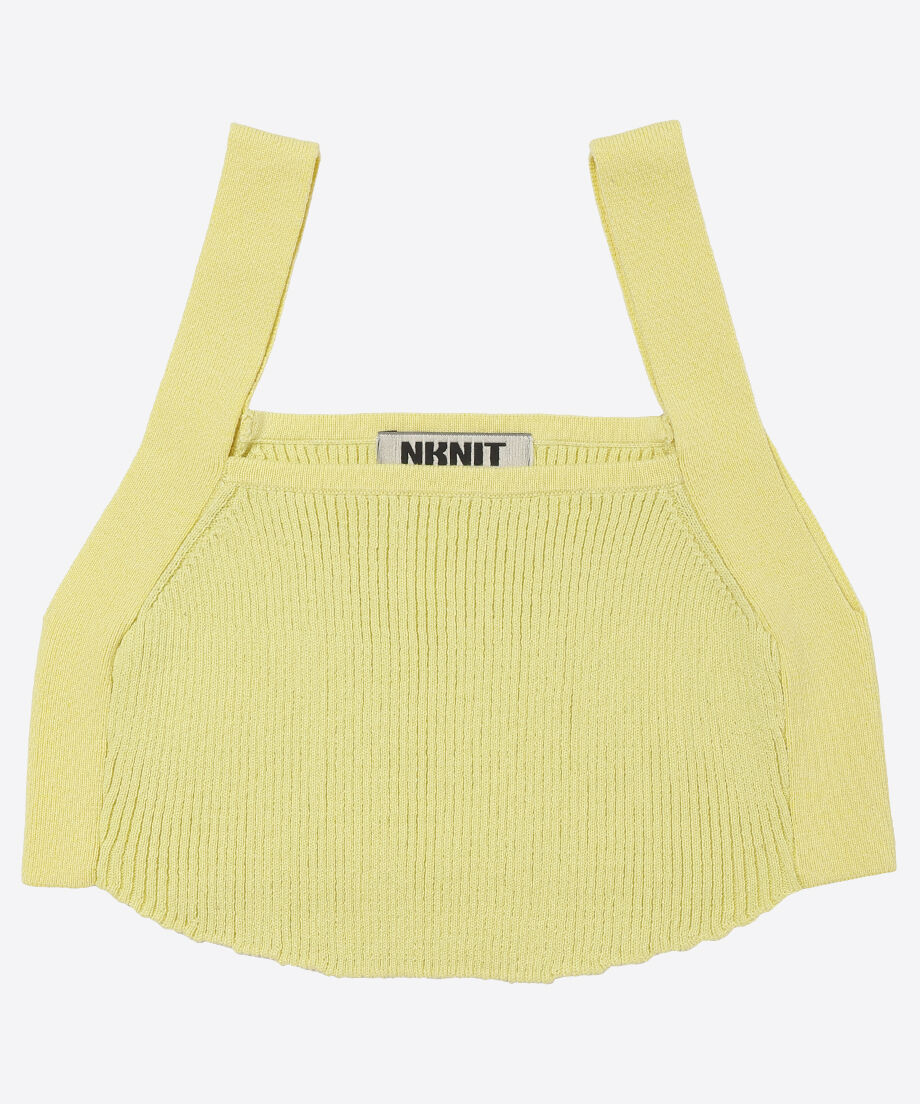 cotton rib short knit tank top_5