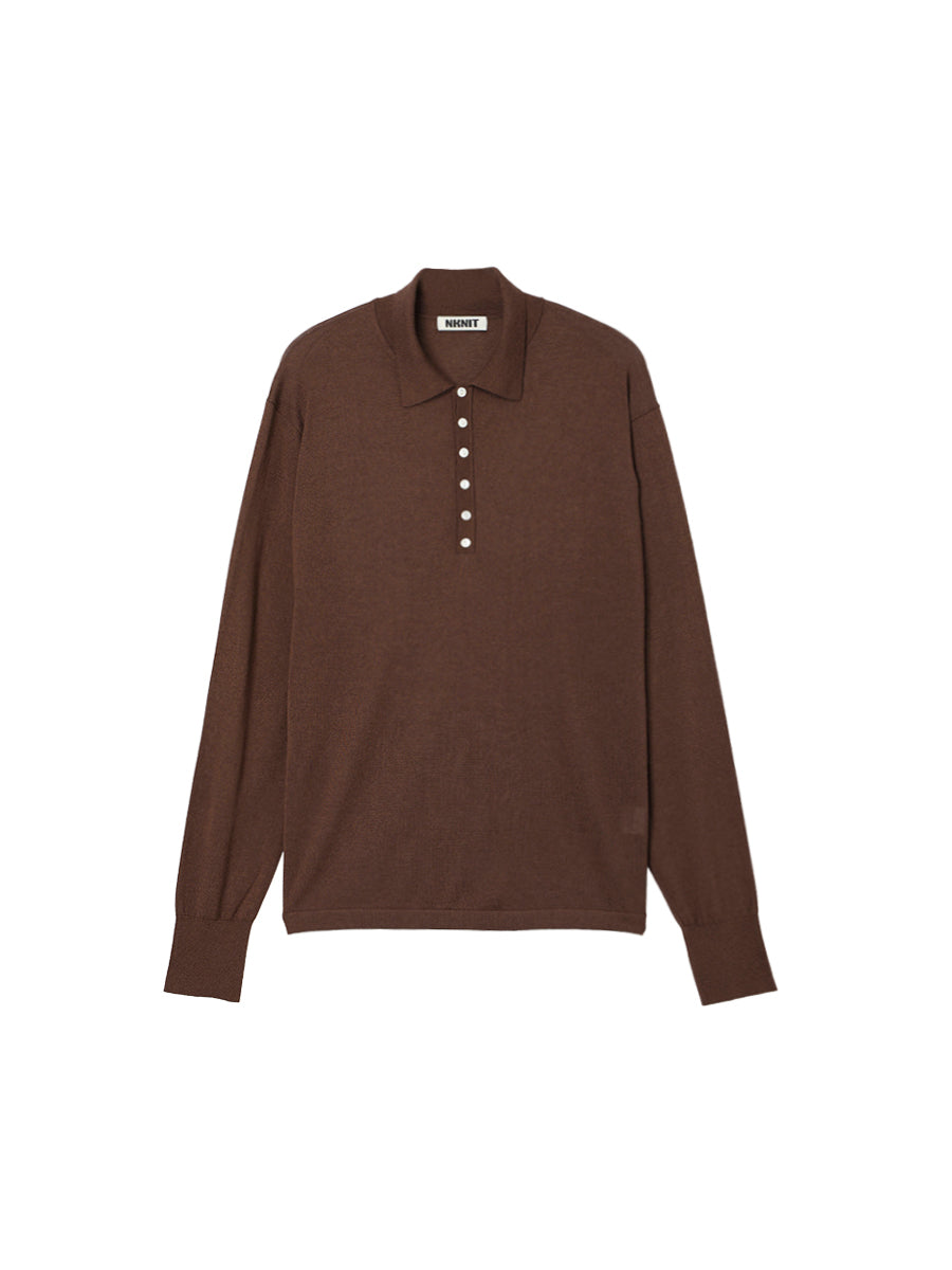 cashmere/silk high gauge KNIT polo shirt