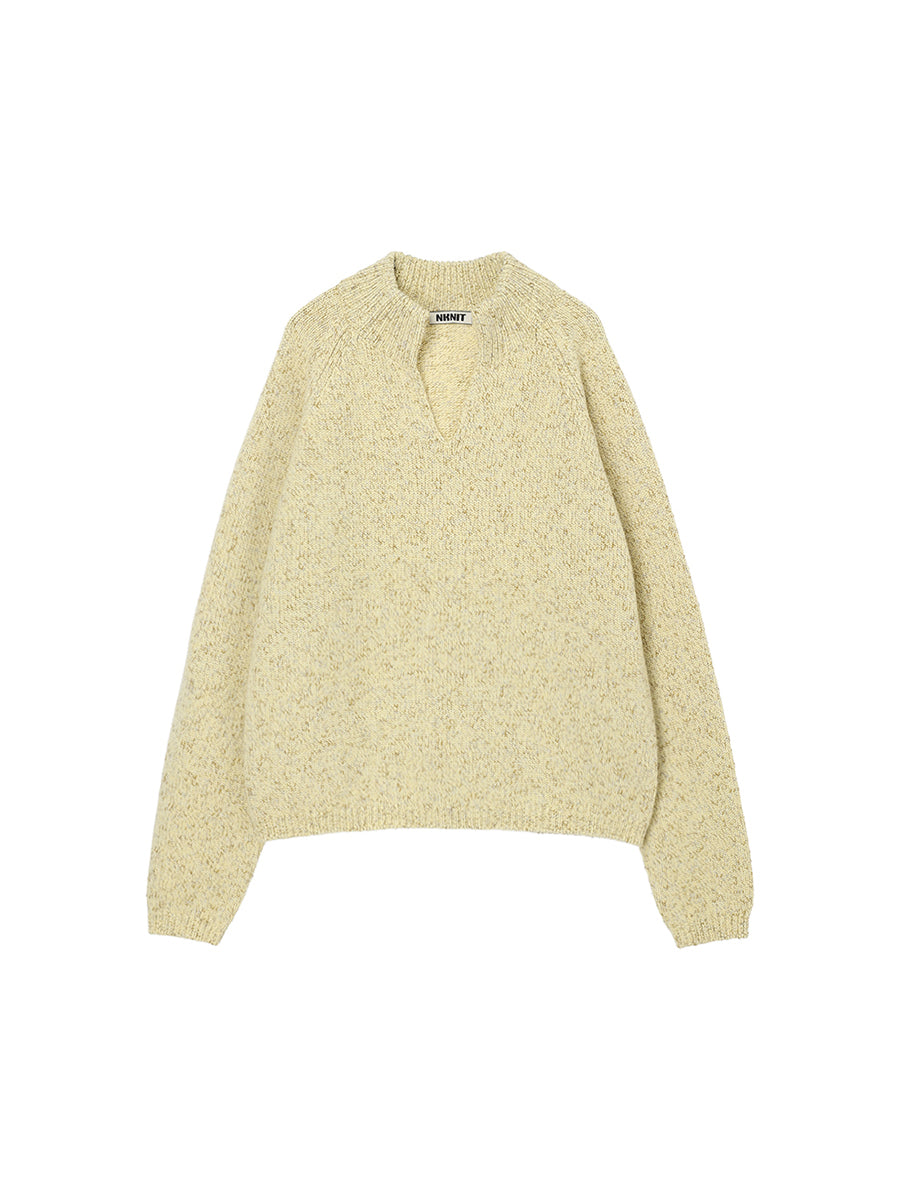 mix color high neck skipper KNIT