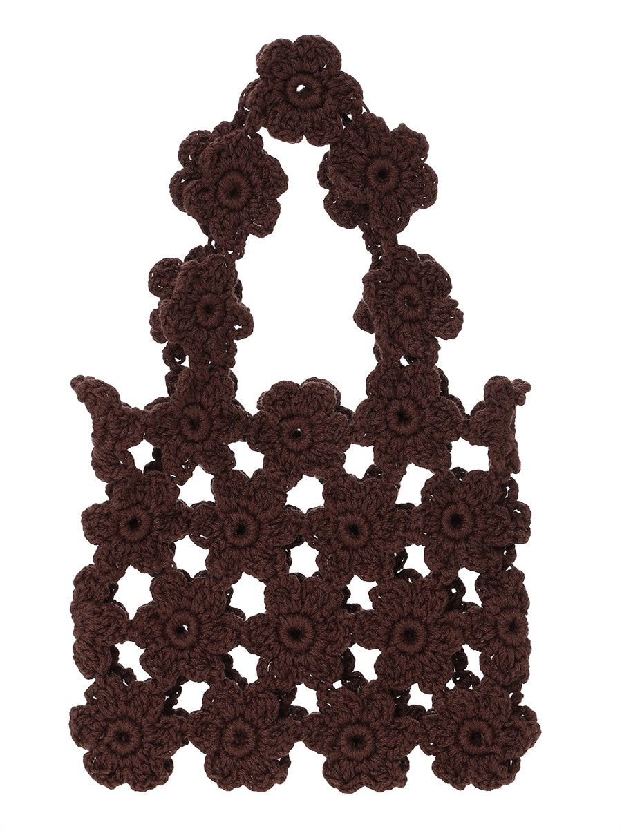 crochet KNIT flower bag