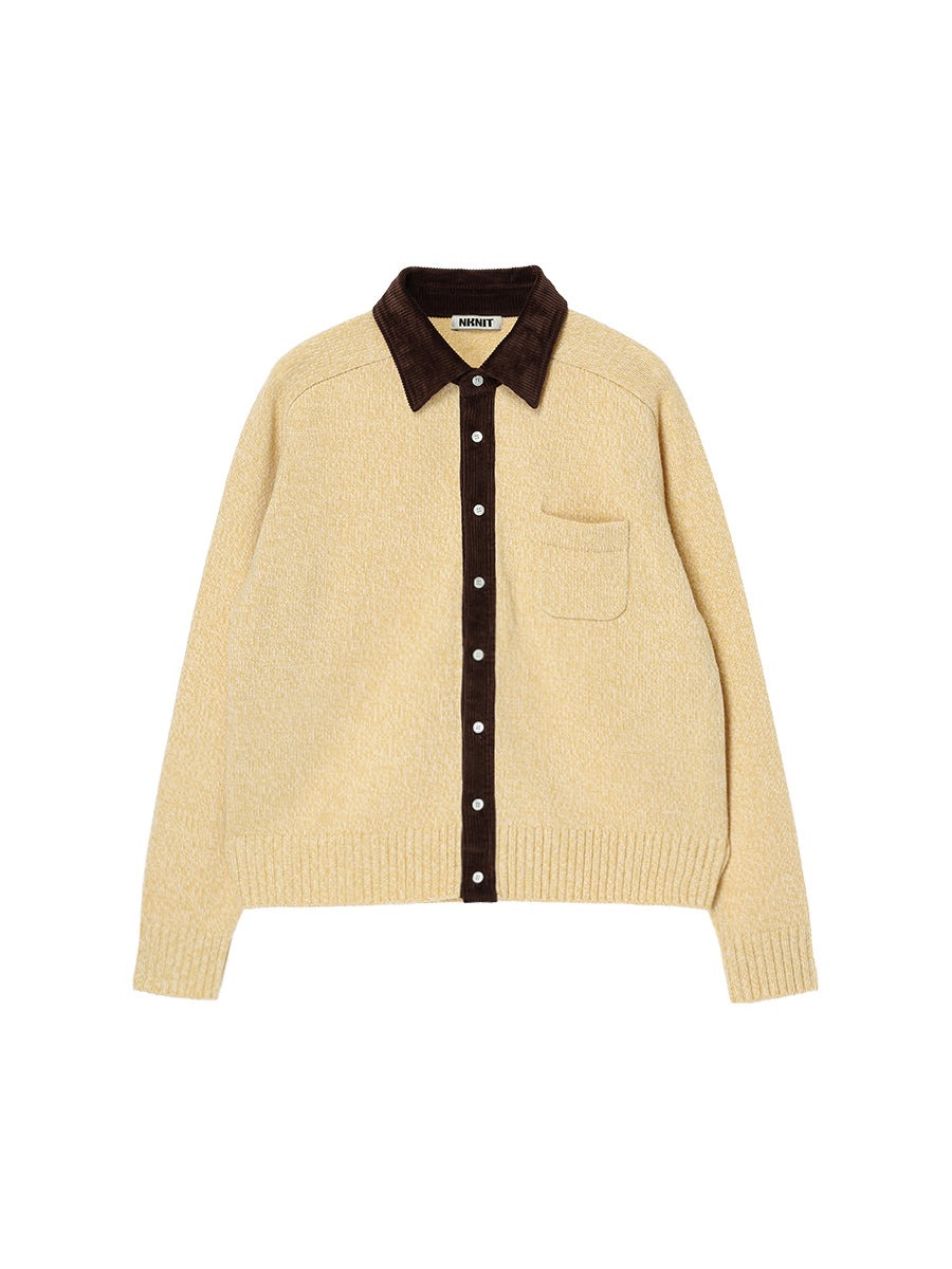 corduroy collar KNIT shirt