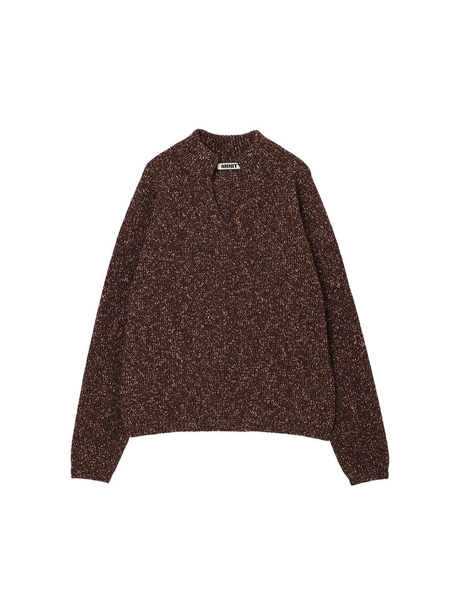 mix color high neck skipper KNIT