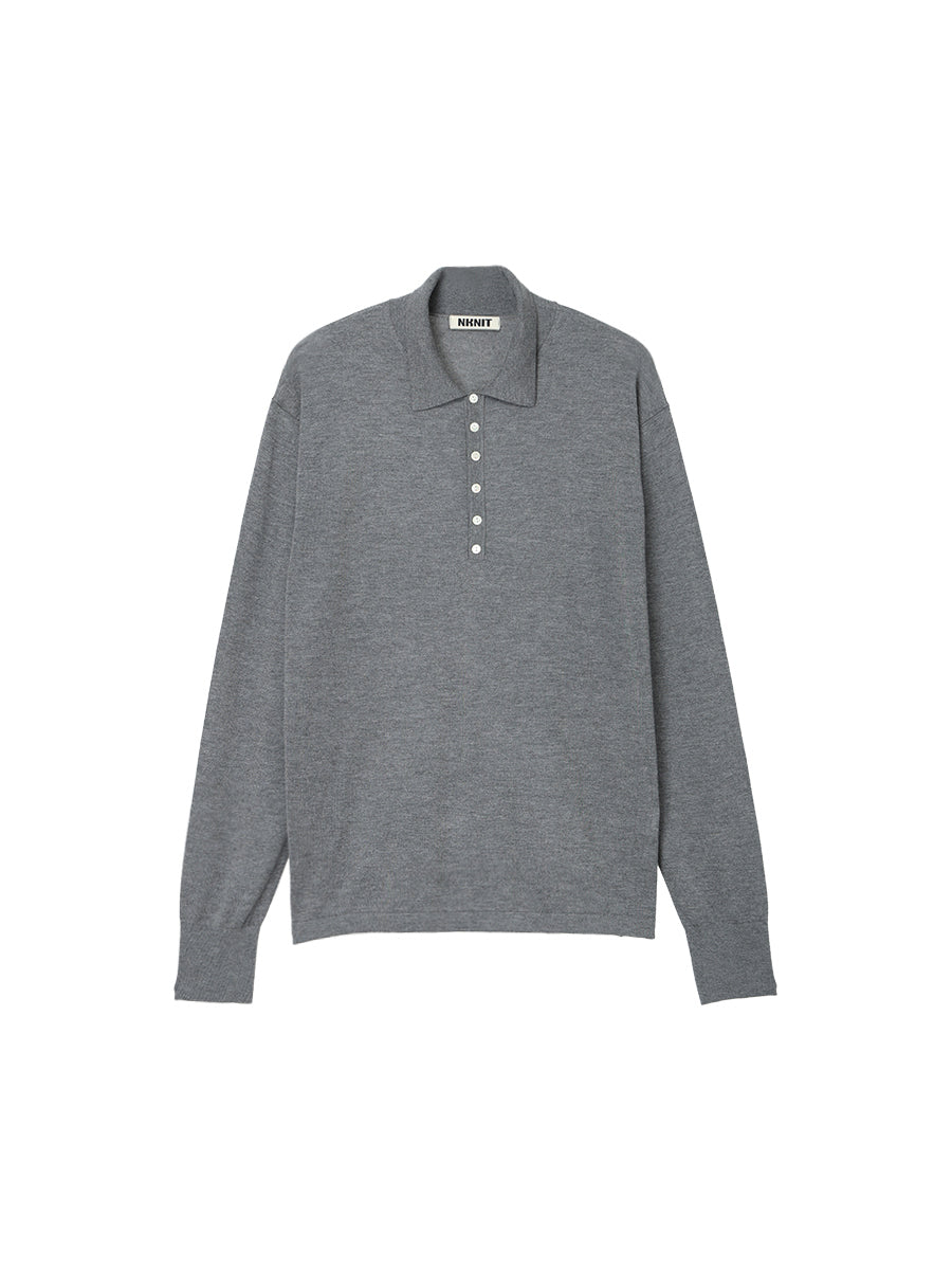 cashmere/silk high gauge KNIT polo shirt