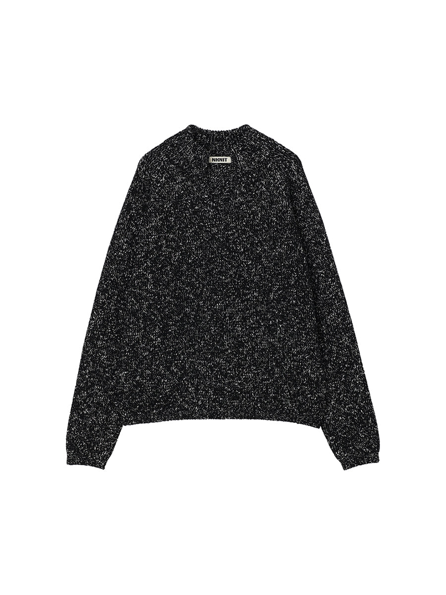 mix color high neck skipper KNIT