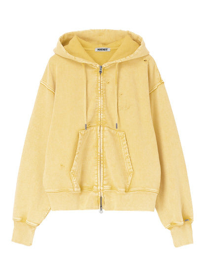 embroidery logo used finish zip hoodie【medium】