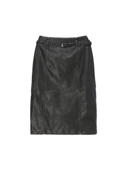 washed finish tight skirt