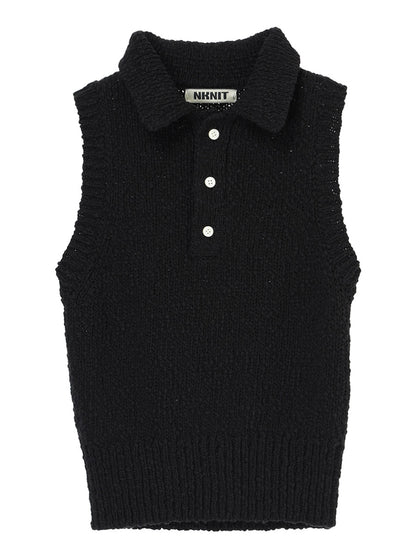 sleeveless KNIT  polo shirt