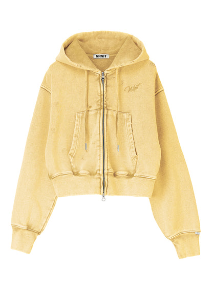 embroidery logo used finish zip hoodie【mini】